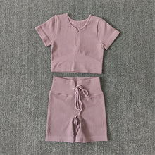 Load image into Gallery viewer, Seamless Yoga Set Women Zippers Long Sleeve Crop Shirt High Waist Legging Workout Outfit Run Fitness Gym Clothes Athletic Suits