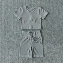 Load image into Gallery viewer, Seamless Yoga Set Women Zippers Long Sleeve Crop Shirt High Waist Legging Workout Outfit Run Fitness Gym Clothes Athletic Suits