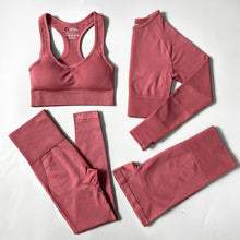 Load image into Gallery viewer, 2/3/4PCS Seamless Women Yoga Set Workout Sportswear Gym Clothes Fitness Long Sleeve Crop Top High Waist Leggings Sports Suit
