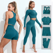 Load image into Gallery viewer, 2/3/4PCS Seamless Women Yoga Set Workout Sportswear Gym Clothes Fitness Long Sleeve Crop Top High Waist Leggings Sports Suit
