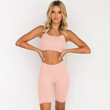 Load image into Gallery viewer, Seamless Sport Set Women Bra And Short Pants Sportswear 2 Piece Workout Outfit Active Fitness Suit Yoga Gym Sets Gym Clothes
