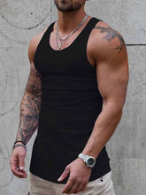 Load image into Gallery viewer, Tank Top for Men Lace Hollow Out Sleeveless Shirts Summer Mens Clothing Slim Fit Gym Clothes Workout Solid Color Vest Tops 2022
